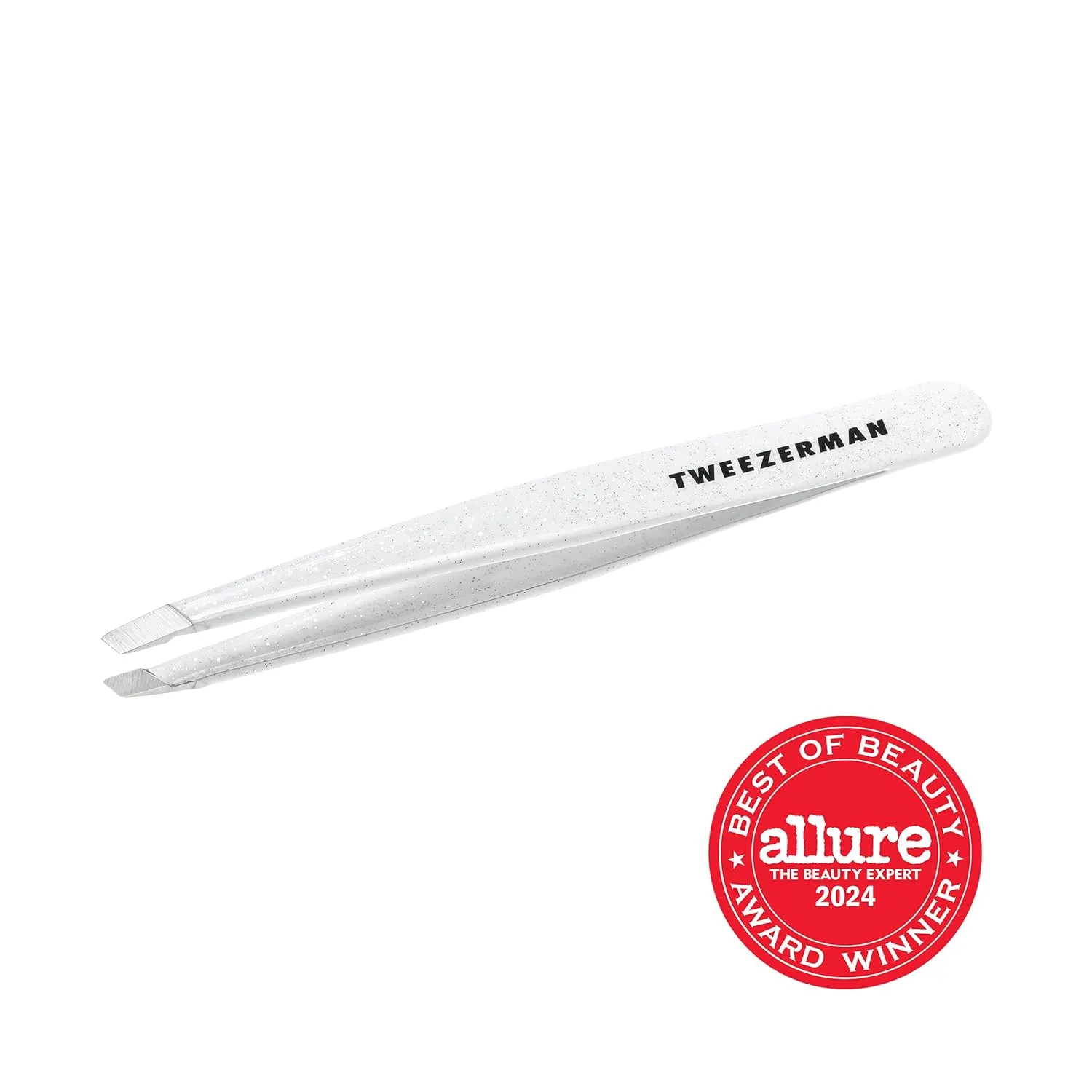 Tweezerman Exclusive Moon Dust Slant Tweezer - Hair Removal Tweezers, Stainless Steel