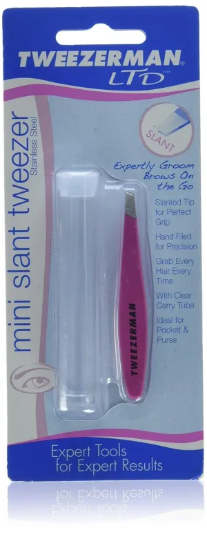 Tweezerman LTD Stainless Steel Mini Slant Tweezer (Colors May Vary)