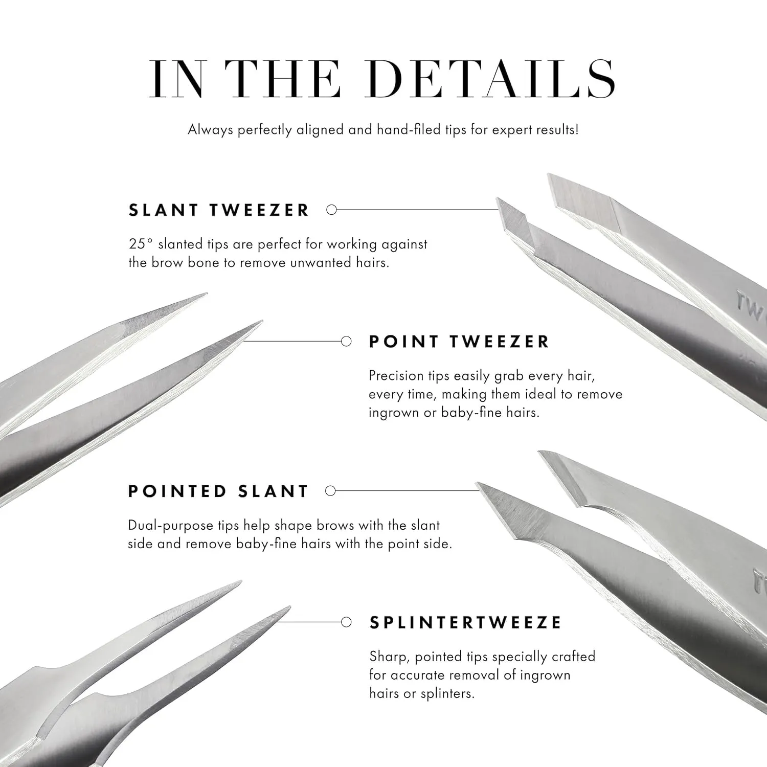 Tweezerman Stainless Steel Point Tweezer - Eyebrow Precision Tweezers, Facial and Ingrown Hair Removal (Pretty In Pink)