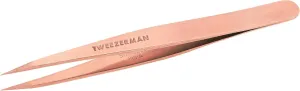 Tweezerman Stainless Steel Point Tweezer - Eyebrow Precision Tweezers, Facial and Ingrown Hair Removal (Rose Gold)