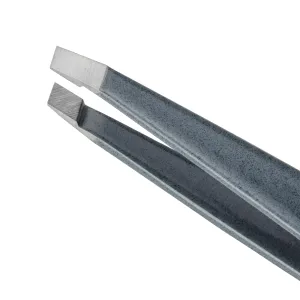 Tweezerman Stainless Steel Slant Tweezer - Eyebrow Tweezers for Women and Men (Blue Stone) (Pack of 2)