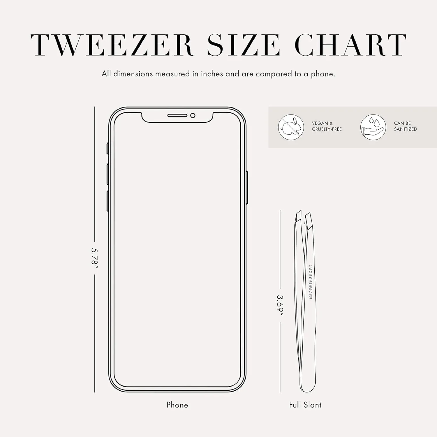 Tweezerman Stainless Steel Slant Tweezer - Eyebrow Tweezers for Women and Men (Classic Stainless)