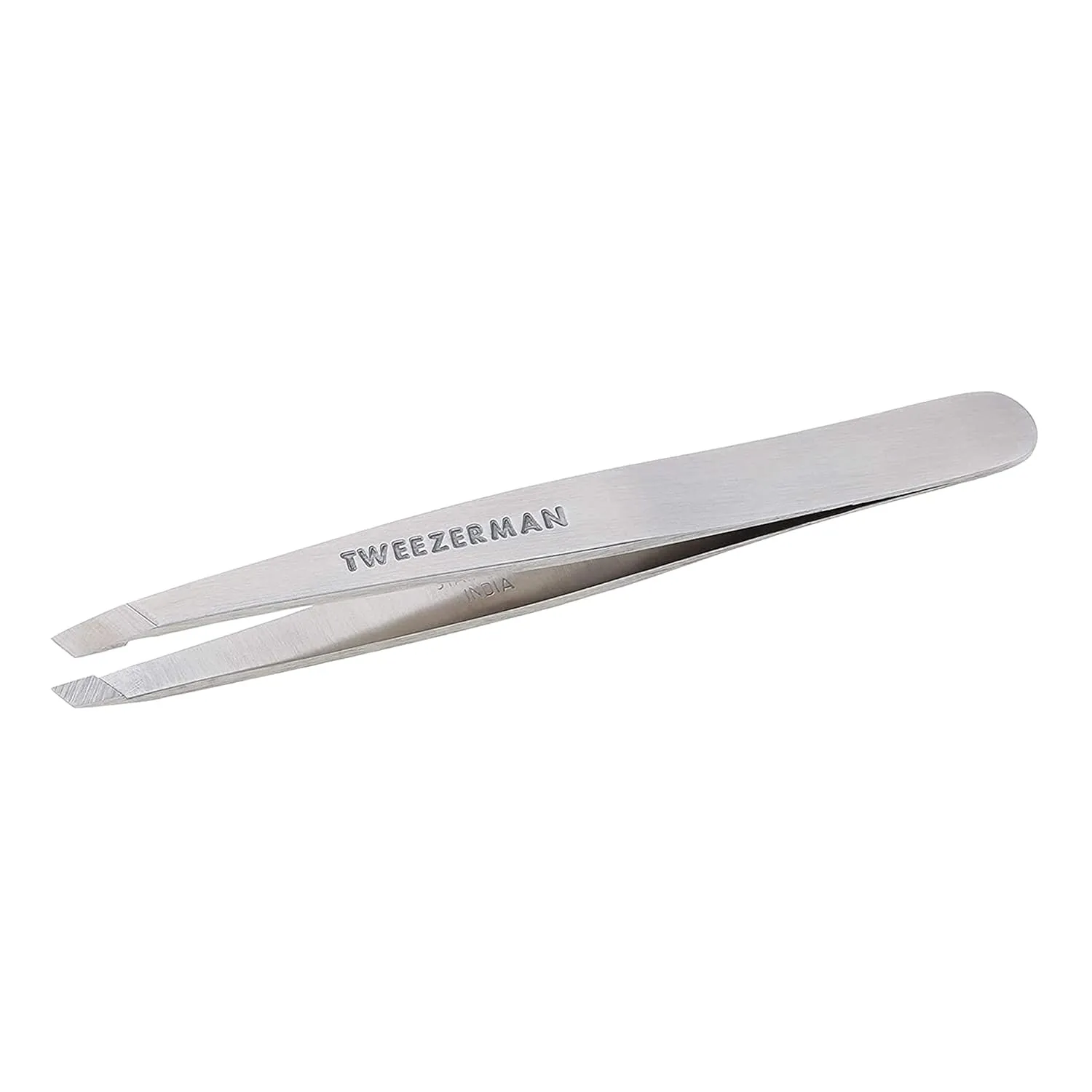 Tweezerman Stainless Steel Slant Tweezer - Eyebrow Tweezers for Women and Men (Classic Stainless)