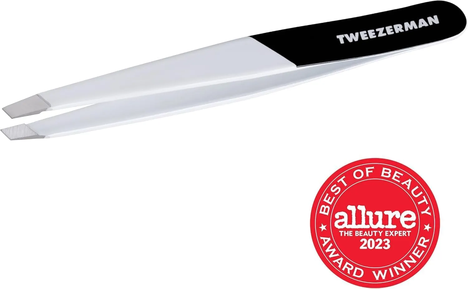 Tweezerman Stainless Steel Slant Tweezer - Eyebrow Tweezers for Women and Men (Midnight Strike)