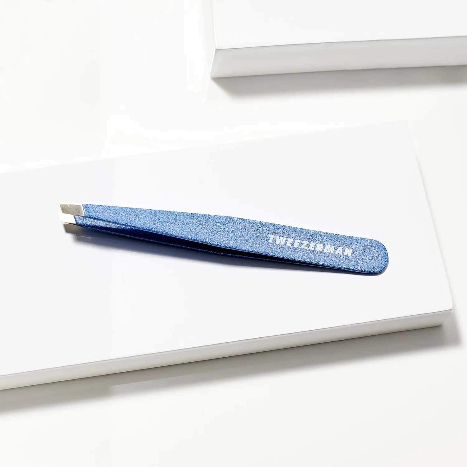 Tweezerman Stainless Steel Slant Tweezer - Eyebrow Tweezers for Women and Men (Sky Blue)