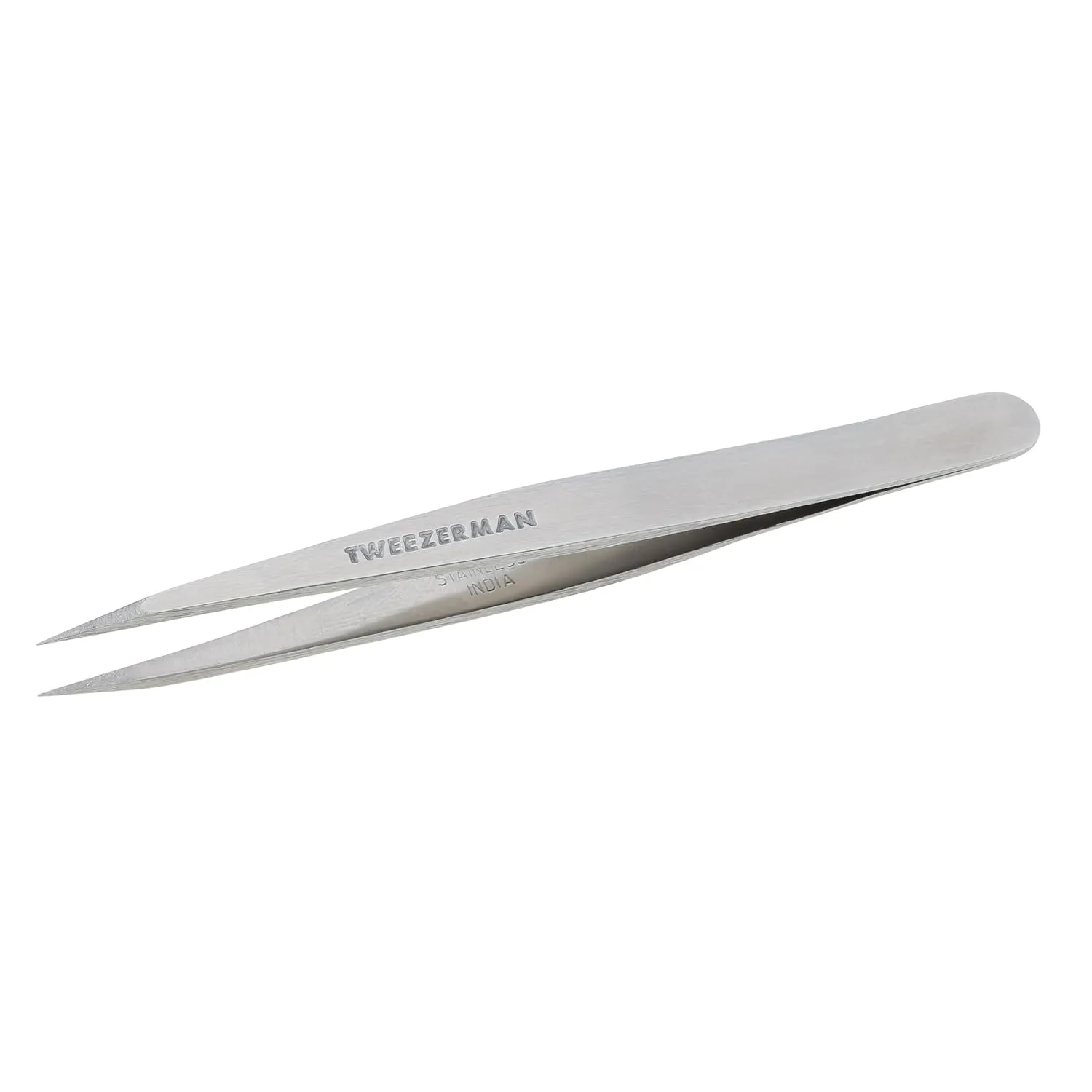 Tweezerman Steel Point Tweezer, Silver, 2 x 6 inches, Modern, Professional Quality for Eyebrow Precision, Facial and Ingrown Hair Removal
