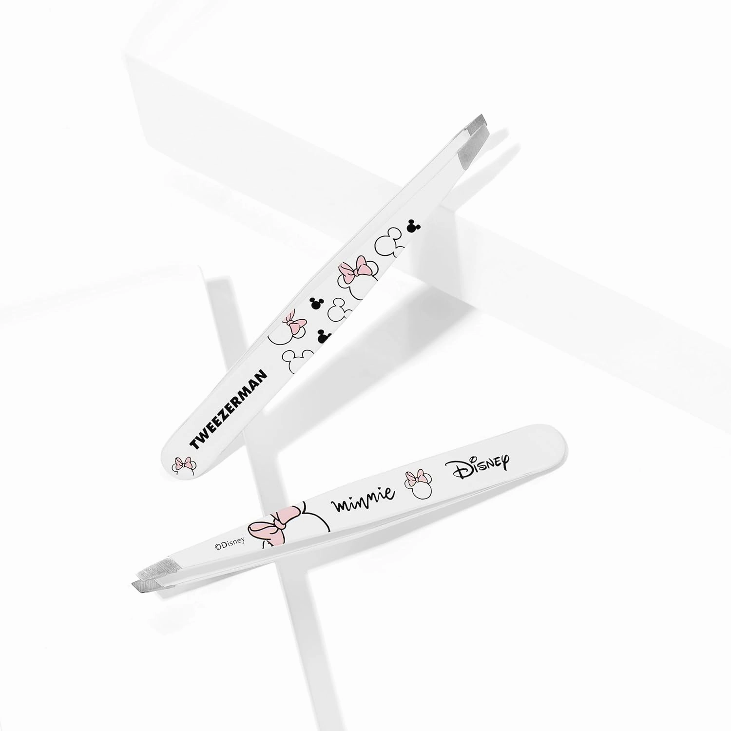 Tweezerman Exclusive Disney's Minnie Mouse Ear-esistible Slant Tweezer - Hair Removal Tweezers, Stainless Steel