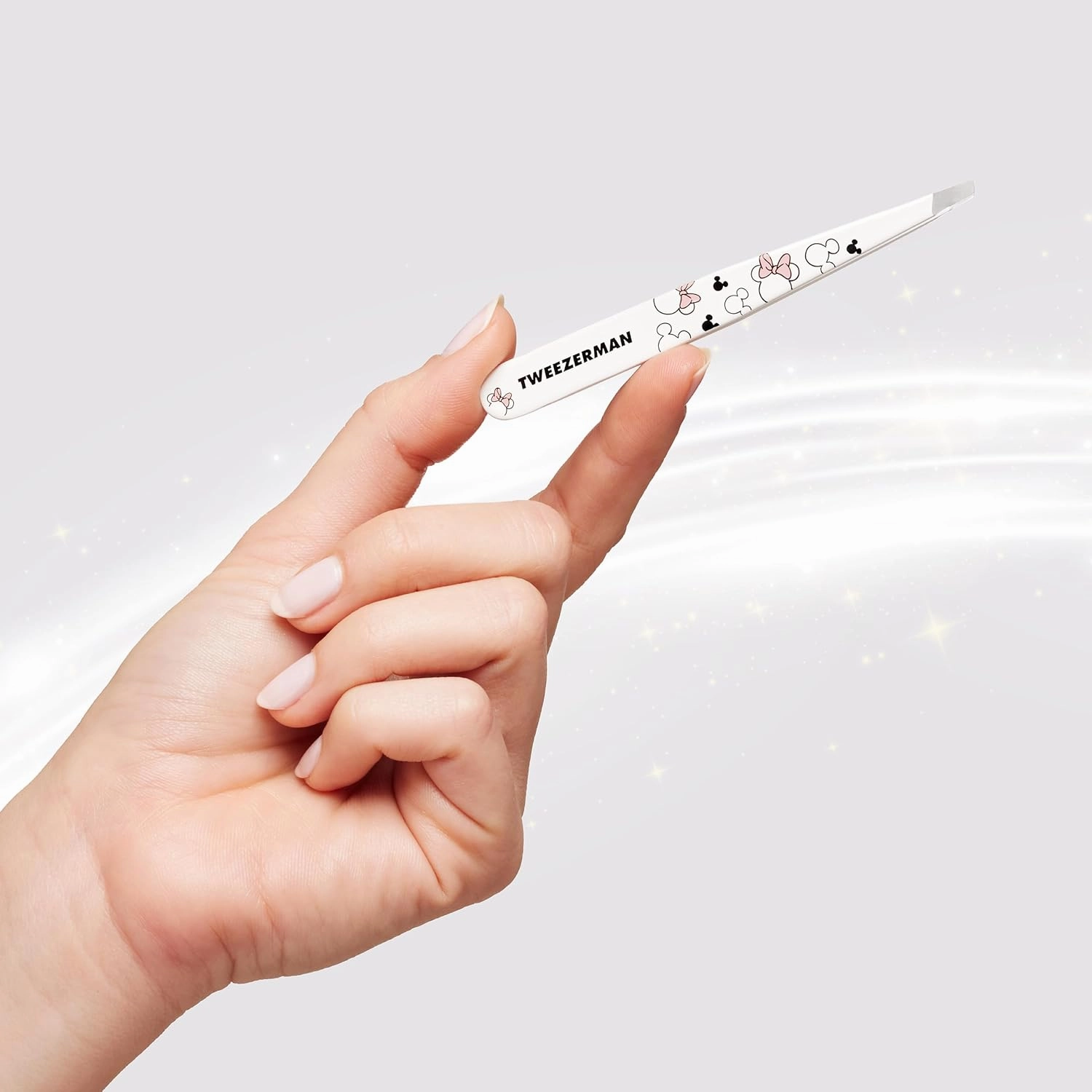 Tweezerman Exclusive Disney's Minnie Mouse Ear-esistible Slant Tweezer - Hair Removal Tweezers, Stainless Steel