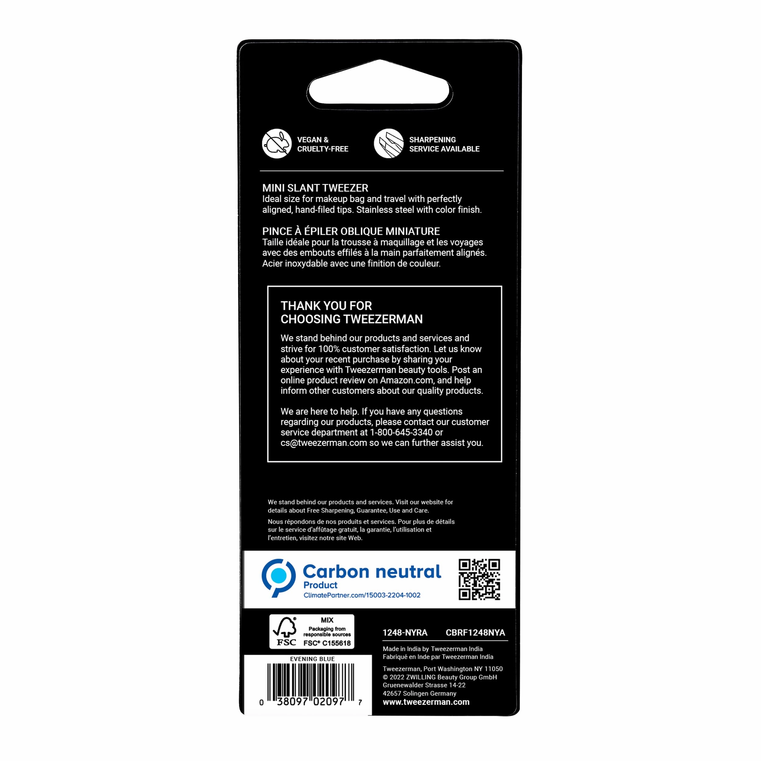 Tweezerman Exclusive Evening Blue Mini Slant Tweezer