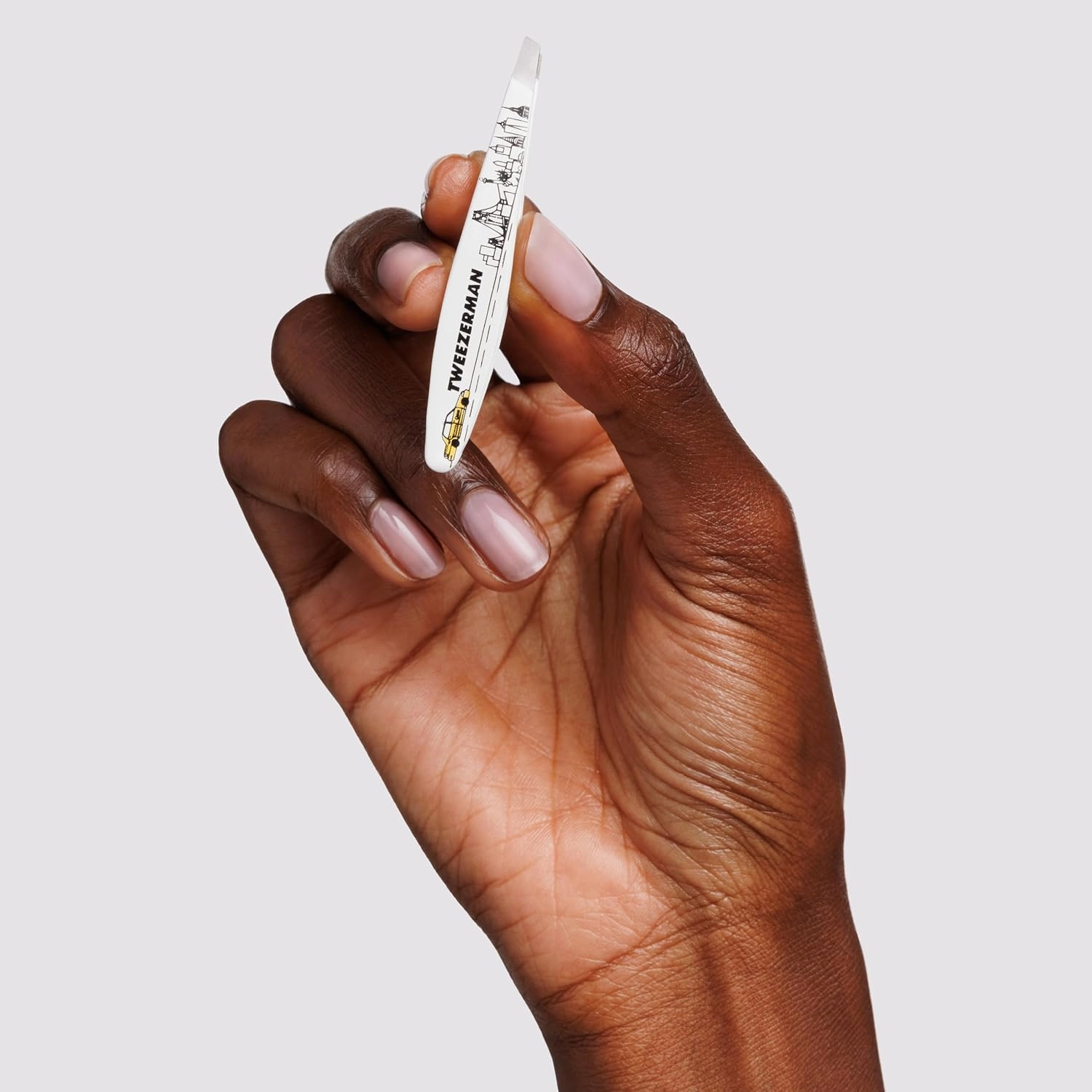 Tweezerman NYC Mini Slant Tweezer - Tweezers for Eyebrows, Travel Tweezers for Eyebrows, Facial Hair, Ingrown Hair