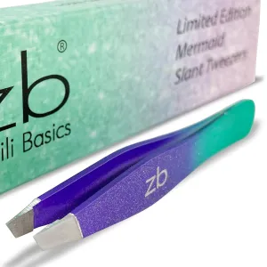 Tweezers - Limited Edition Mermaid Slant Tip - Best Tweezer for Eyebrow, Facial Hair Removal and your Precision Needs