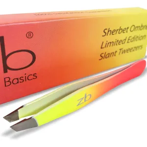 Tweezers - Limited Edition Sherbet Ombre Slant Tip - Best Tweezer for Eyebrow, Facial Hair Removal and your Precision Needs