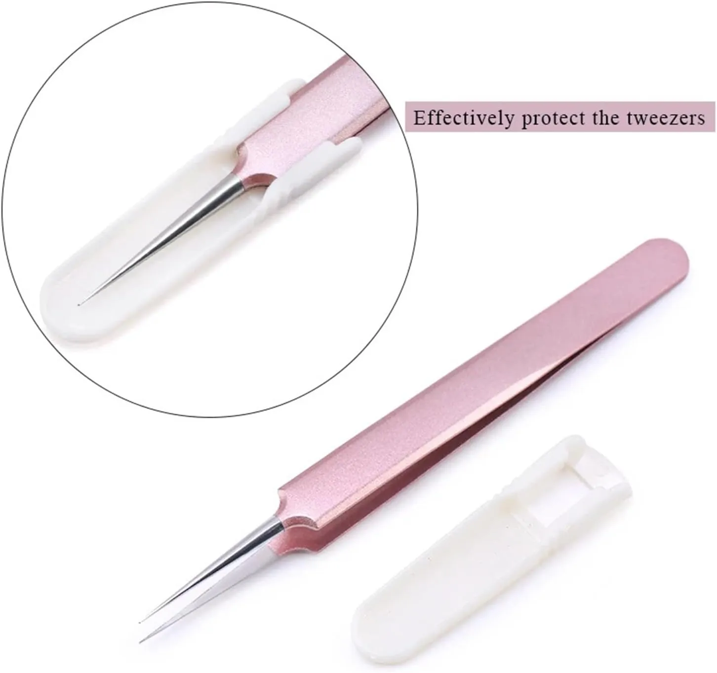 Tweezers Stainless Steel Gold Blue For Eyelash Extension High-precision Eyelash Extension Tweezers Thin Tip(1Pc Silver Straight)
