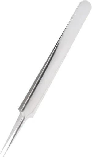 Tweezers Stainless Steel Gold Blue For Eyelash Extension High-precision Eyelash Extension Tweezers Thin Tip(1Pc Silver Straight)
