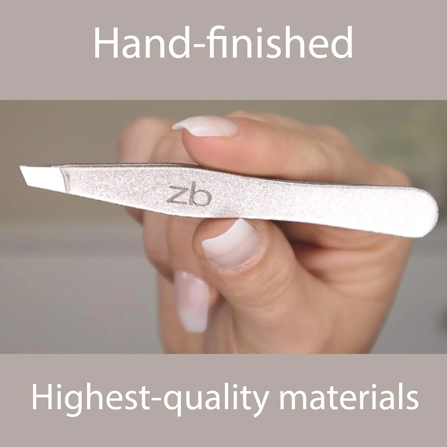 Tweezers - Surgical Grade Stainless Steel - Slant Tip for Expert Eyebrow Shaping and Facial Hair Removal - with Bonus Protective Pouch - Best Tweezer for Men and Women
