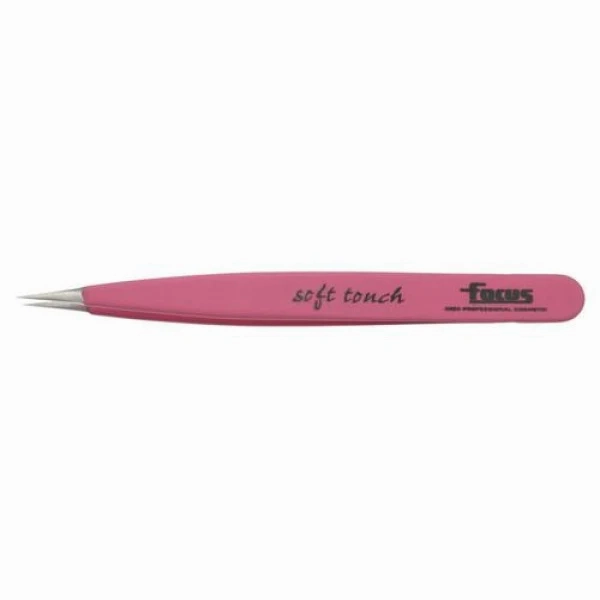 Tweezers Focus Soft Touch Pointed-Pink