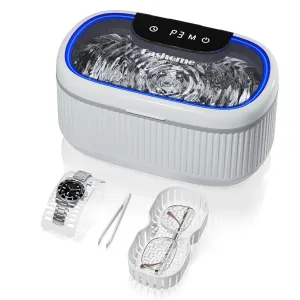 Ultrasonic Jewelry Cleaner, Professional Digital Ultrasonic Cleaner Adjustable Power with Lights & Timers, 550ML Sonic Cleaner with Basket Watch Stand for Rings, Retainers, Eyeglasses, Dentures, Coins