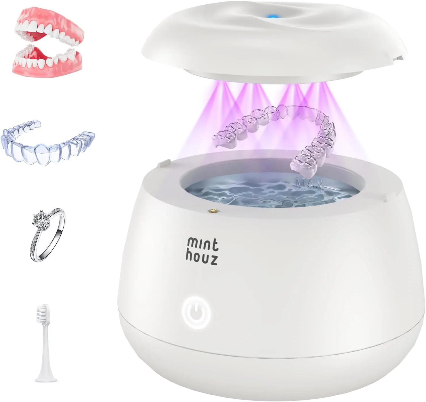 Ultrasonic Retainer Cleaner Machine | Denture, Mouth Guard, Aligner, Night Guard Cleanr | Sonic Ultrasonic Cleaner | Denture Cleaner