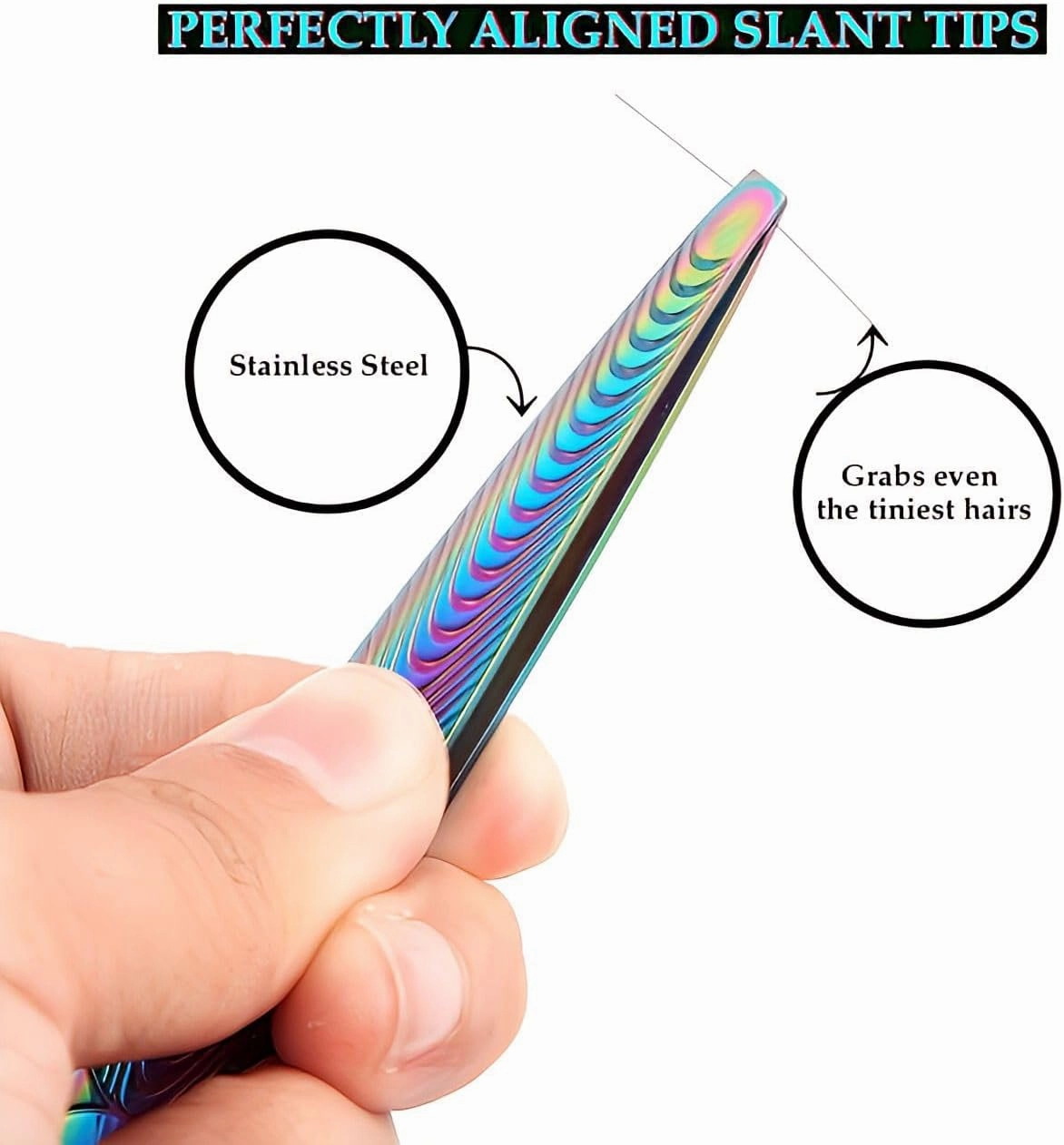 UM Supplies Hair Removal Tweezer | Slanted Eyebrow Tweezer | Tweezers for Men, Women & Kids, Stainless Steel | Titanium