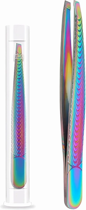 UM Supplies Hair Removal Tweezer | Slanted Eyebrow Tweezer | Tweezers for Men, Women & Kids, Stainless Steel | Titanium