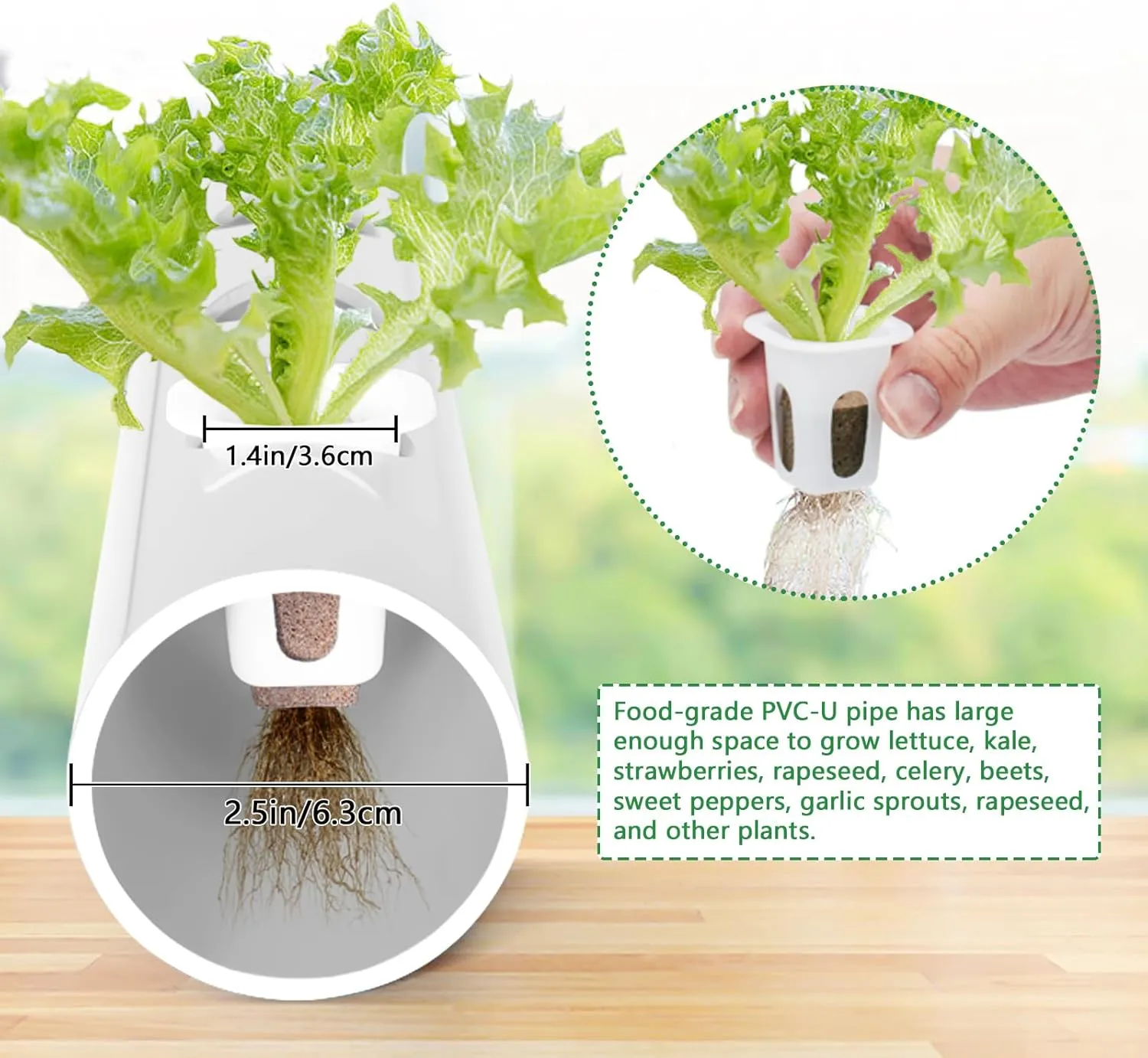 Upgraded Hydroponics Growing System Kit,108 Plant Sites 3 Layers Food-Grade PVC-U Pipes Hydroponic Grow Kit Gardening System for Vegetables,Flowers,Fruits,Herbs