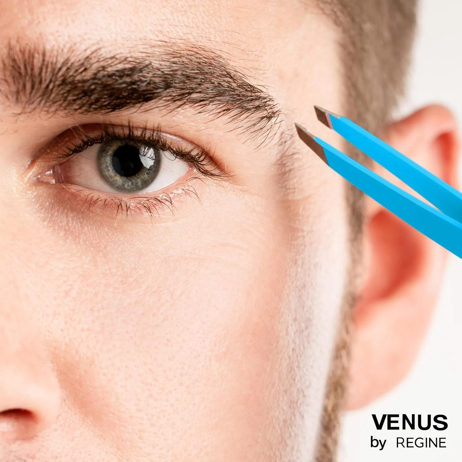 Venus by Regine Slant Tweezers - Handmade Precision Tool for Women & Men, 25-Degree Angle for Shaping Eyebrows & Grooming Facial Contours, Suitable for Eyebrow & Facial Hair Removal (Blue)