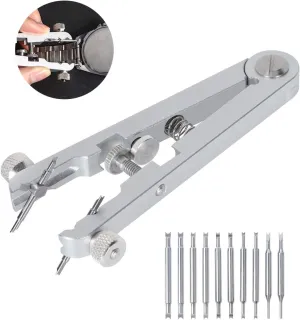 Watch Spring Bar Plier Tool Set with Durable 10 Tips Pins, 6825 Spring Bar Tweezer Tool for Watch Wrist Bands Strap Removal Repair Fix Kit