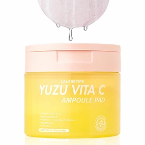 Yuzu Vita C Ampoule Pads – Korean Jelly Glow with AHA, PHA, Niacinamide & Vegan Collagen – Exfoliating & Brightening Toner for Radiant Skin (80 Pads)