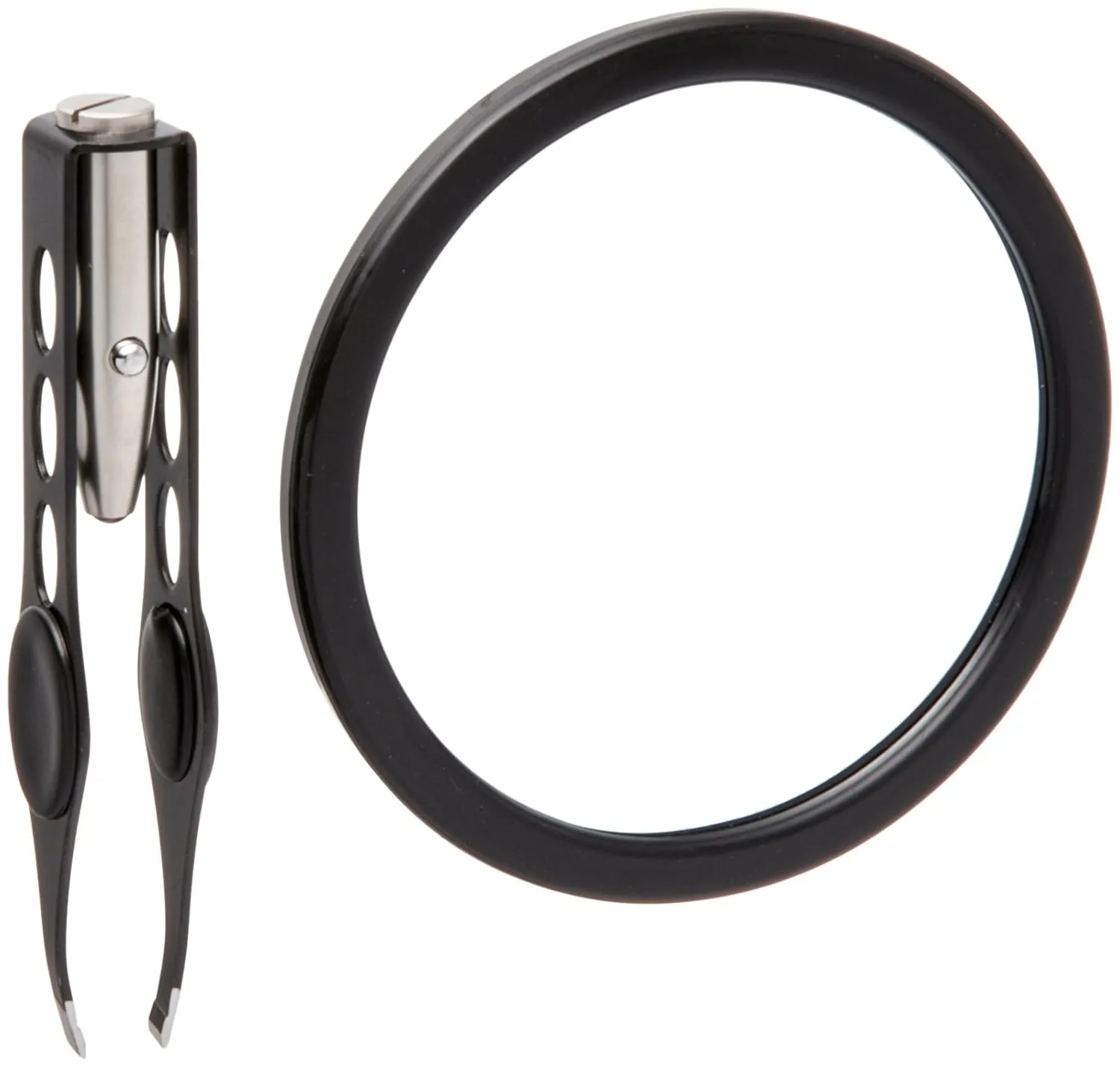 Zadro 3" Dia Compact Mirror & Tweezer Kit 12X Travel Magnifying Mirror 18 Strong Suction Cup Wall Mounted Makeup Mirror