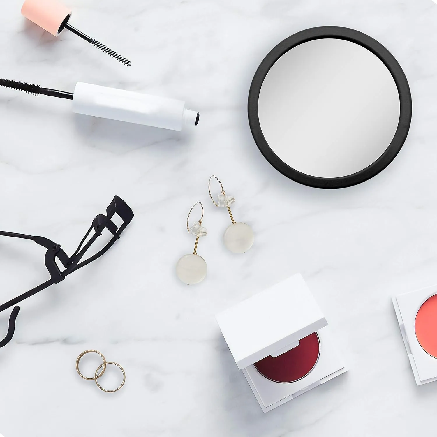 Zadro 3" Dia Compact Mirror & Tweezer Kit 12X Travel Magnifying Mirror 18 Strong Suction Cup Wall Mounted Makeup Mirror