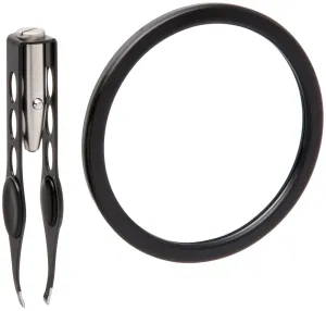 Zadro 3" Dia Compact Mirror & Tweezer Kit 12X Travel Magnifying Mirror 18 Strong Suction Cup Wall Mounted Makeup Mirror