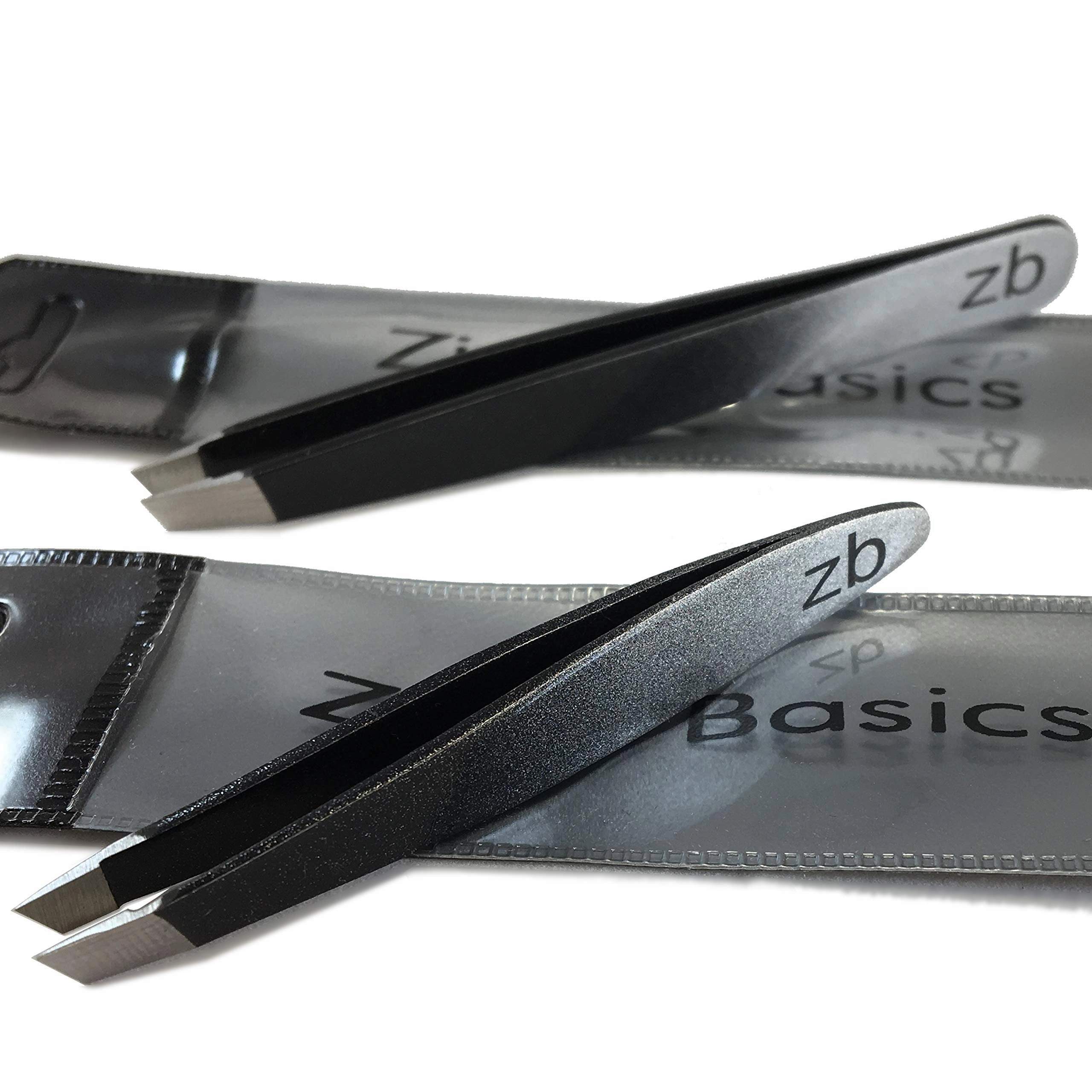 Zizzili Basics Tweezer Set - Limited Edition Ombre - Classic   Mini Slant - Best Tweezers for Eyebrow, Facial Hair Removal and your Precision Needs