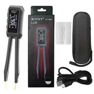 ZT-MD1 Mini Smart Bridge Tweezer 10KHz LCR Tester, Accuracy 0.5%, Resistance Capacitance Inductance Continuity Diode Tester Measurement Tool